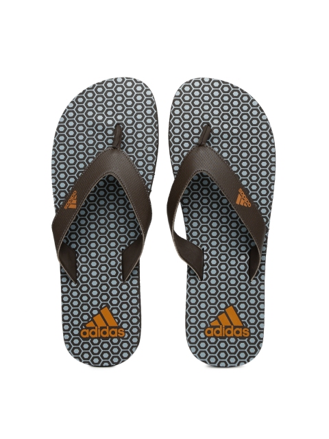 

ADIDAS Men Brown & Grey Beach Print Max Out Flip-Flops