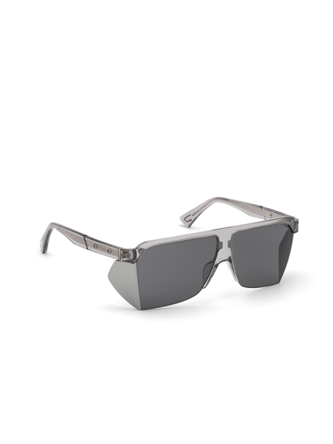 

DIESEL Unisex Grey Lens & Gunmetal-Toned Square Sunglasses with UV Protected Lens