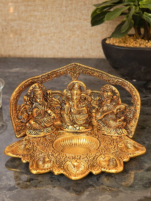 

StatueStudio Gold-Toned Ganesha Lakshmi Idol Statue Murti Showpiece