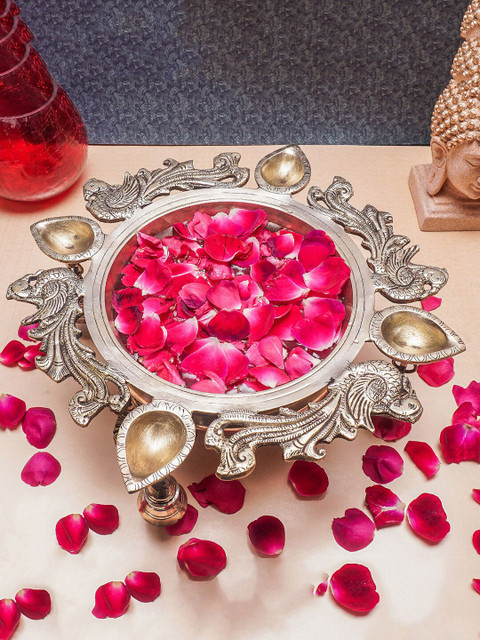 

StatueStudio Gold Toned Brass Urli Bowl Showpiece