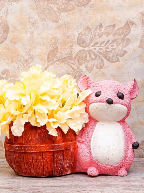 

StatueStudio Red & Pink Squirrel Shaped Flower Planter