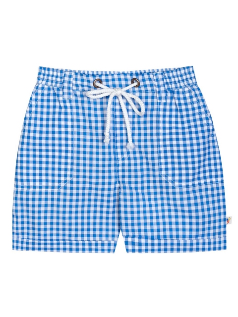 

Budding Bees Boys Blue Checked Shorts