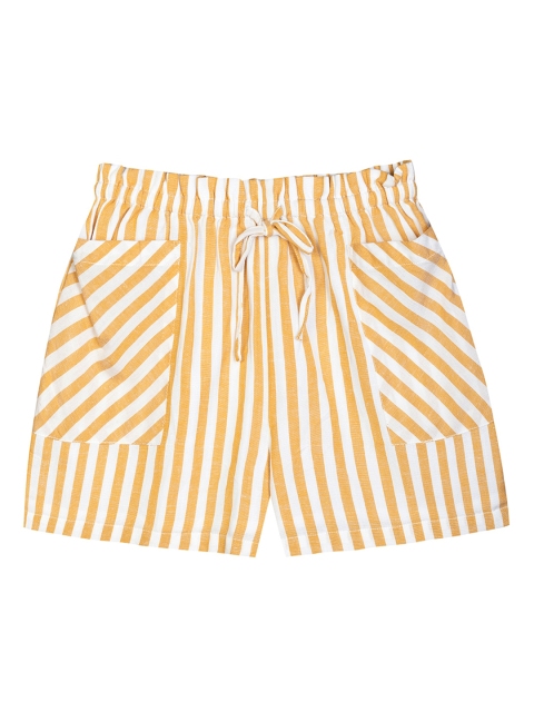 

Budding Bees Girls Yellow Striped Shorts