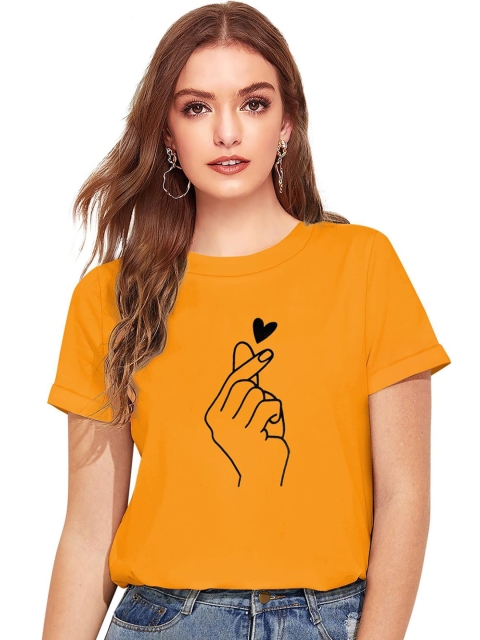 

Risirioutfit Women Yellow V-Neck T-shirt