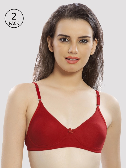 

Lady Love Maroon Pack of 2 Non-Padded Non-Wired Everyday Bra