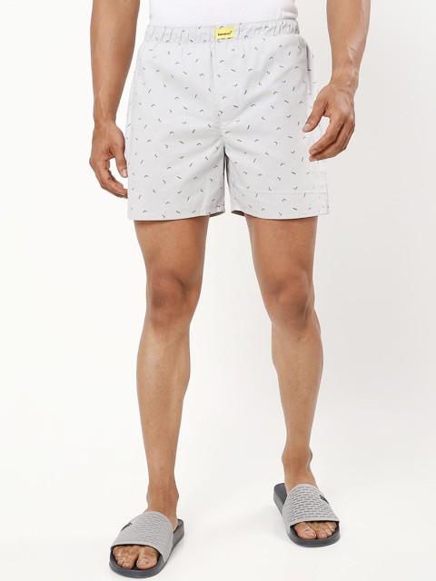 

Bewakoof Men White Printed Pure Cotton Boxers