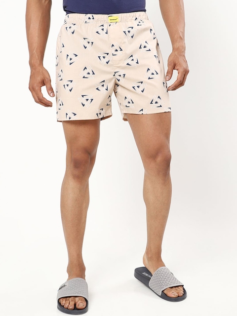 

Bewakoof Men Pink Printed Pure Cotton Boxers 481796