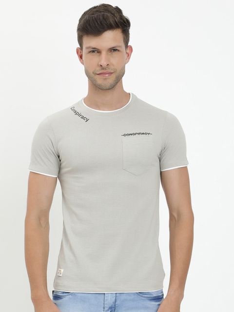 

V2 Value & Variety Men Grey & chinese silver T-shirt