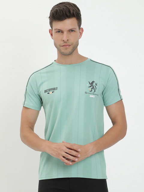 

V2 Value & Variety Men Green & canal blue T-shirt