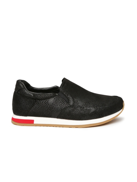 

Joy & Mario Men Black Printed Slip-On Sneakers
