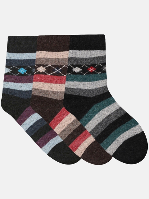 

N2S NEXT2SKIN Women Set Of 3 Patterned Regular Length Socks, Brown