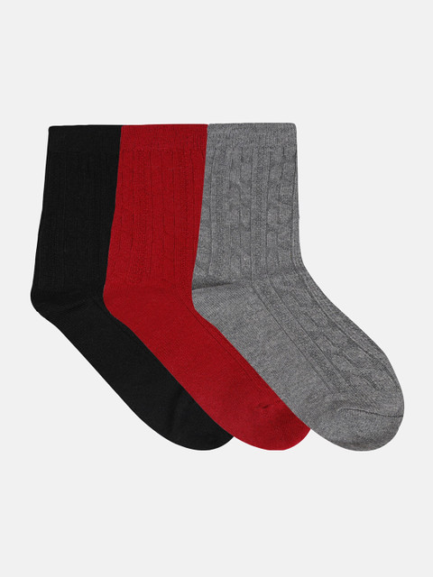 

N2S NEXT2SKIN Women Pack Of 3 Solid Above Ankle-Length Socks, Black