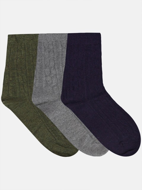 

N2S NEXT2SKIN Women Set Of 3 Solid Regular Length Socks, Navy blue