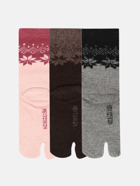 

N2S NEXT2SKIN Women Pack of 3 Woollen Ankle Length Socks, Assorted