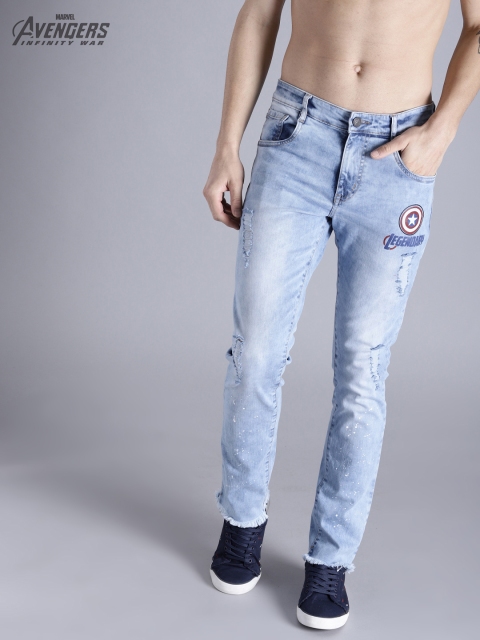 

Kook N Keech Marvel Men Blue Skinny Fit Mid-Rise Mildly Distressed Stretchable Jeans