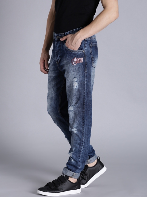 

Kook N Keech Marvel Men Blue Slim Fit Mid-Rise Mildly Distressed Jeans