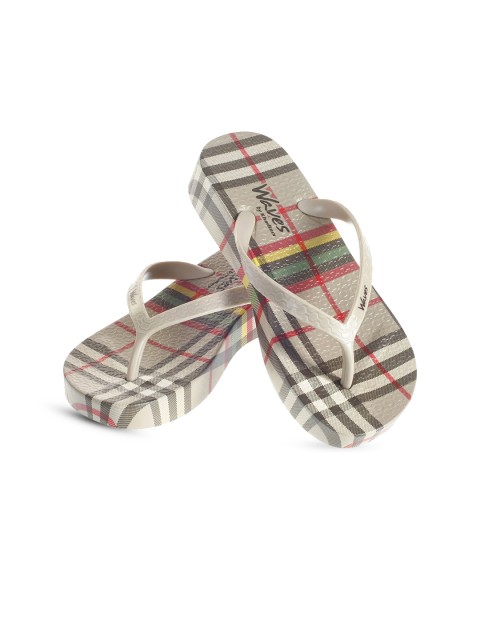 

Khadims Women Beige & Yellow Printed Thong Flip-Flops