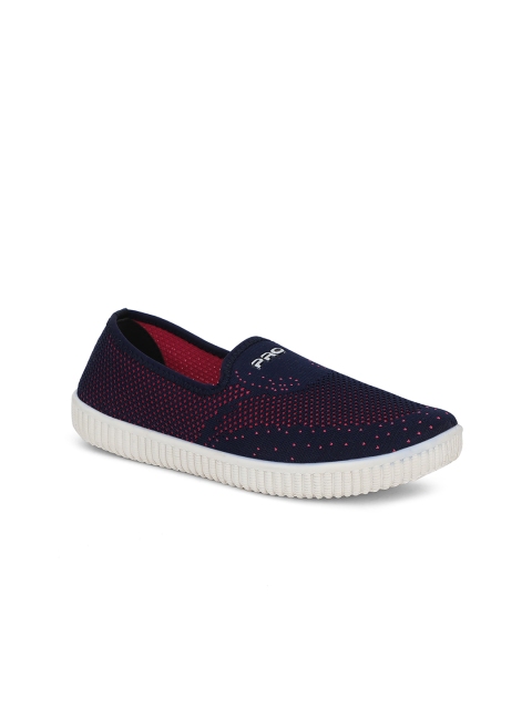 

Khadims Women Navy Blue Woven Design Slip-On Sneakers