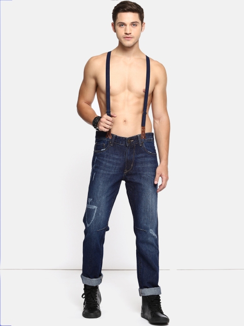 

Kook N Keech Men Blue Regular Slim Fit Mid-Rise Mildly Distressed Jeans