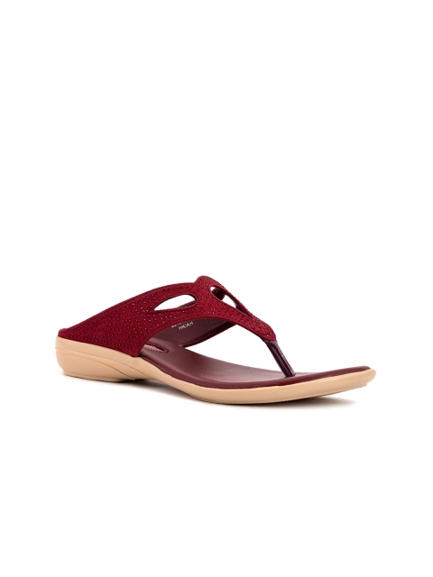

Khadims Women Maroon Ethnic Open Toe Flats