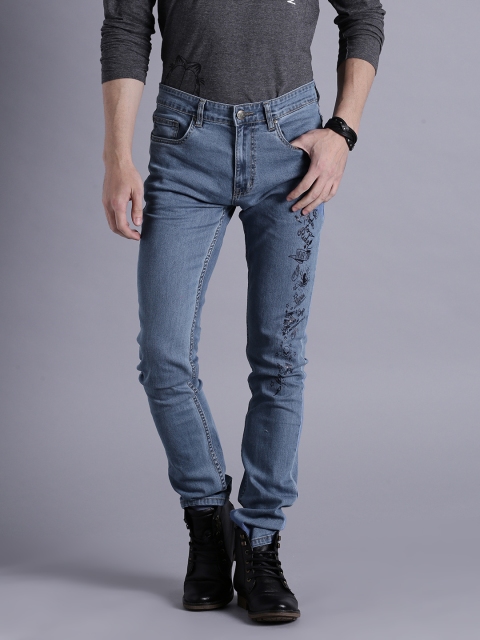 

Kook N Keech Men Blue Slouchy Fit Mid-Rise Clean Look Stretchable Jeans