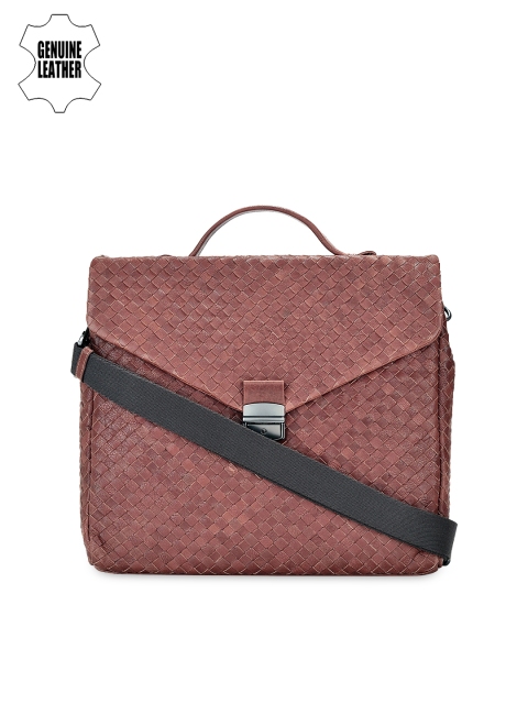 

Eske Men Brown Patterned Genuine Leather Laptop Bag