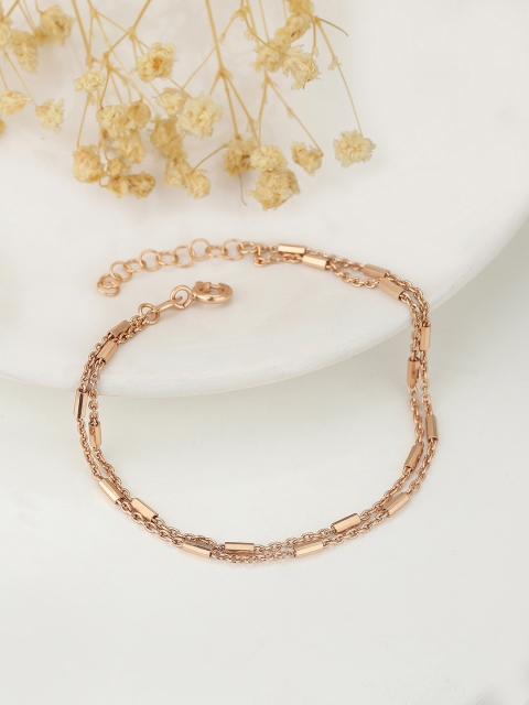 

VANBELLE Women Rose Gold Sterling Silver Rose Gold-Plated Wraparound Bracelet