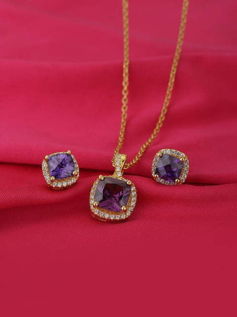 

VANBELLE Gold-Toned CZ Handcrafted Jewellery Set
