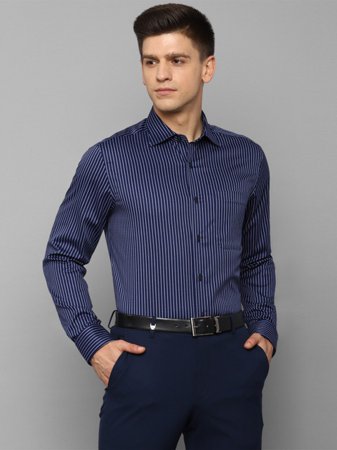 

Louis Philippe Men Navy Blue Striped Formal Shirt