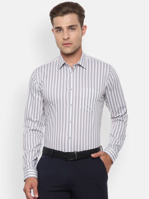 

Van Heusen Men Grey Slim Fit Striped Formal Shirt