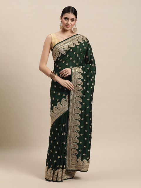 

MOHEY Green Ethnic Motifs Art Silk Saree