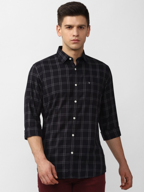 

Van Heusen Sport Men Black Slim Fit Tartan Checks Checked Casual Shirt