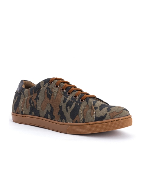

Khadims Men Olive Green Printed Sneakers