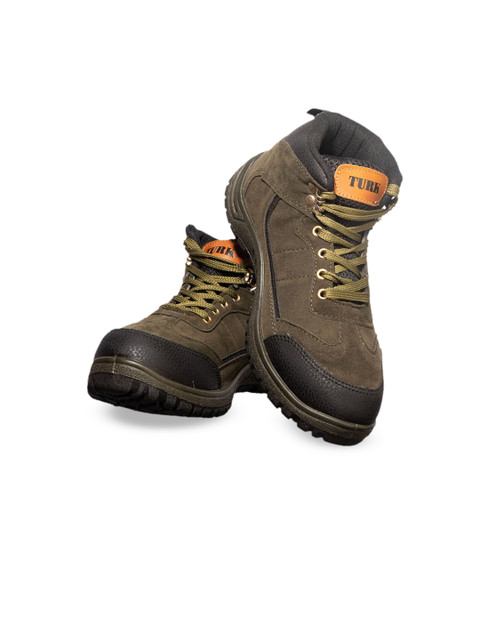 

Khadims Men Olive Green Solid Regular Boots