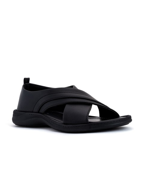 

Khadims Men Black Comfort Sandals