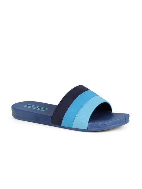 

Khadims Men Blue & Black Striped Sliders