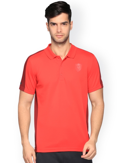 

Puma Men Red Solid Ferrari Polo Collar T-shirt