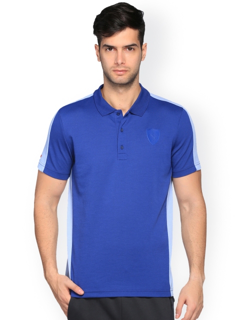 

Puma Men Blue Solid Ferrari Polo Collar T-shirt
