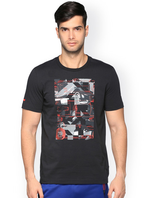 

Puma Men Black Graphic Printed Ferrari Round Neck T-shirt