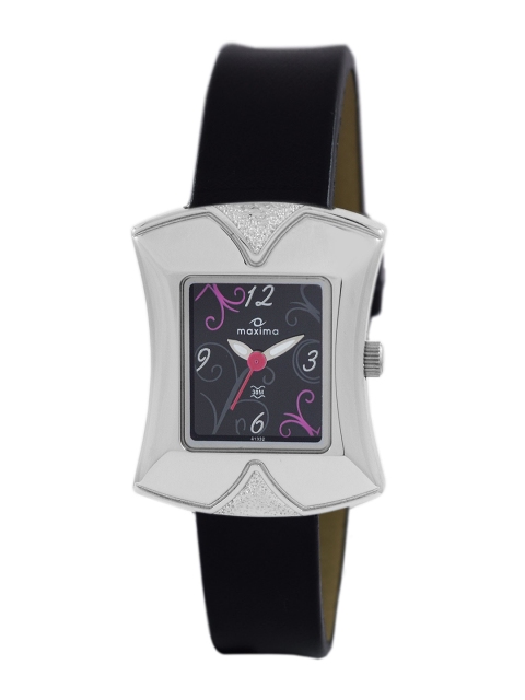 

maxima Women Printed Dial & Leather Straps Analogue Watch Maxima_41332LMLI, Silver