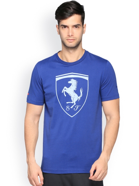 

Puma Men Blue Printed Ferrari Big Shield Round Neck T-shirt