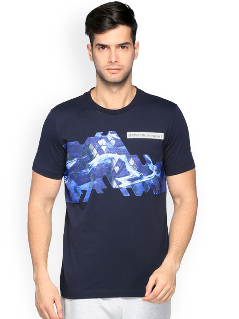 

PUMA Motorsport Men Blue Graphic Printed BMW MSP Round Neck T-shirt