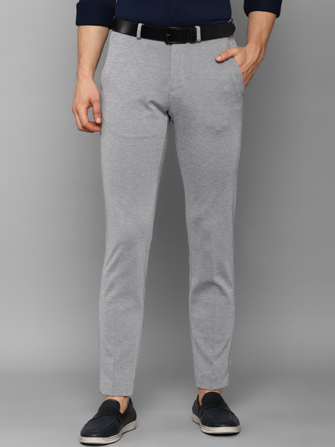 

Allen Solly Men Grey Textured Slim Fit Trousers