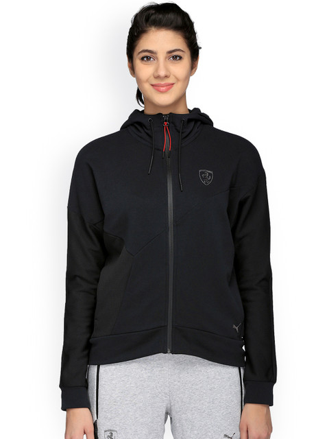 

Puma Ferrari Women Black Sweat Hooded Jacket