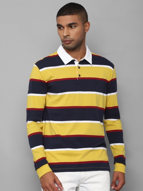 

Allen Solly Men Multicoloured Striped Polo Collar T-shirt, Multi