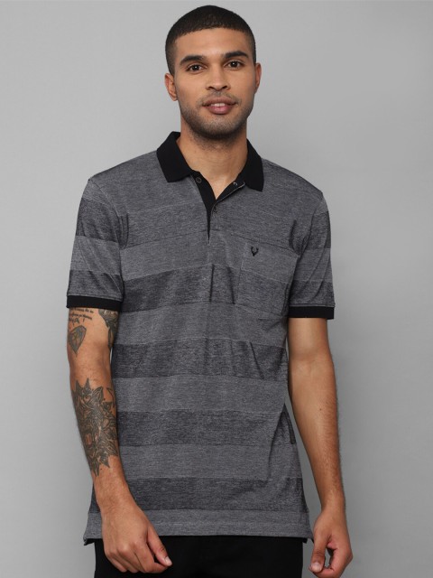 

Allen Solly Men Grey Checked Polo Collar T-shirt