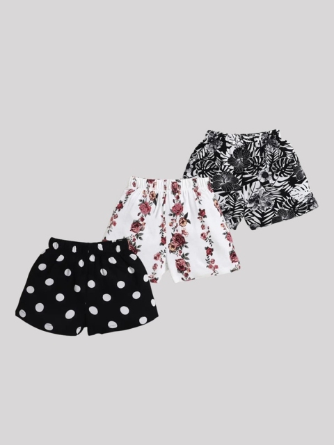 

CrayonFlakes Girls Multicoloured Floral Printed Shorts, Multi