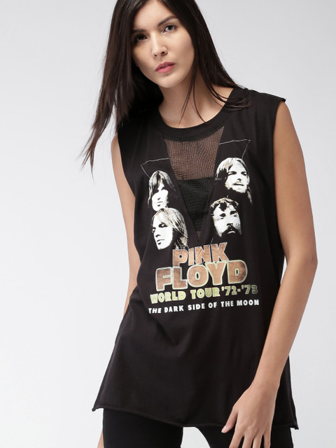 

FOREVER 21 Women Black Printed Top