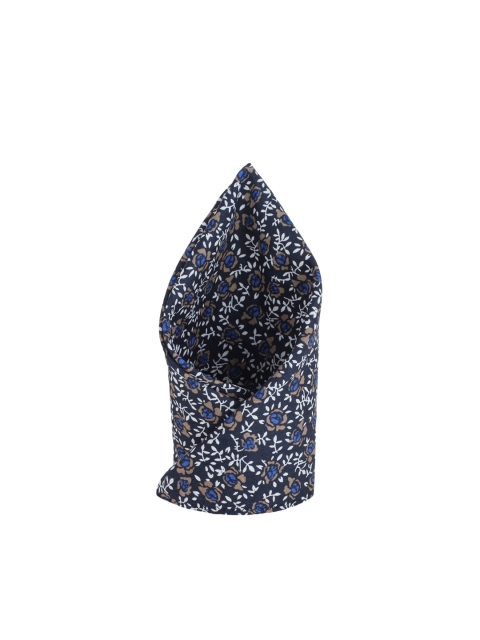 

Alvaro Castagnino Navy Floral Print Pocket Square, Navy blue