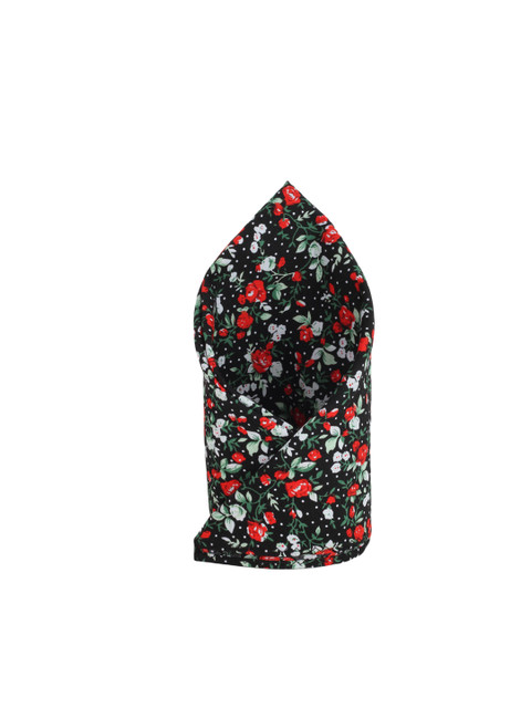 

Alvaro Castagnino Black & Red Floral Print Pocket Square